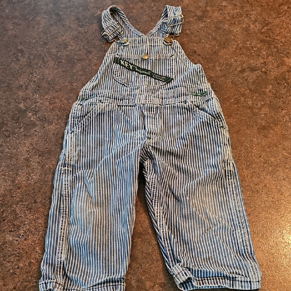 Charming Striped Blue Kids Overalls